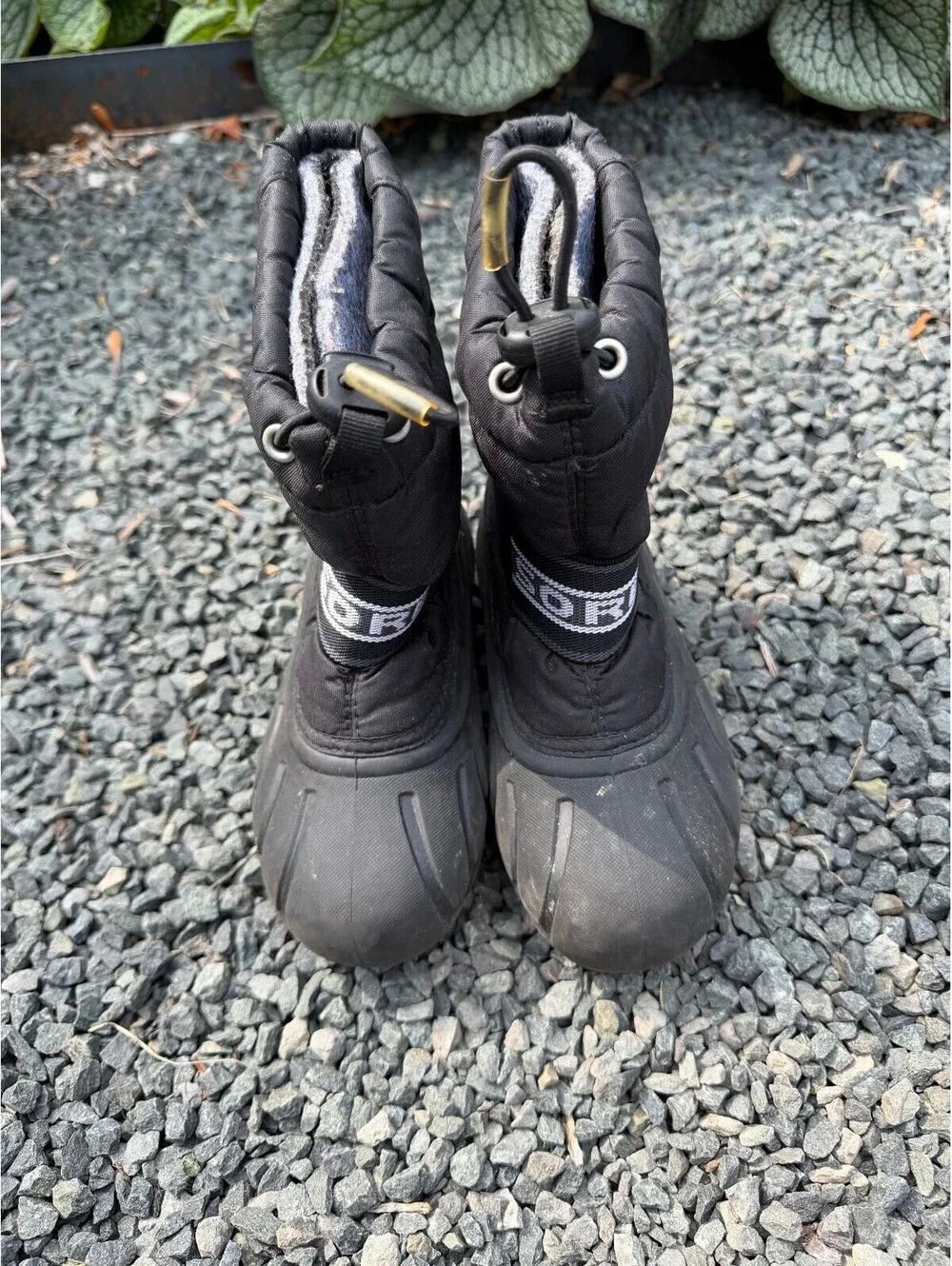 Kids Flurry Black Gray Winter 100% Waterproof Boots Size 12